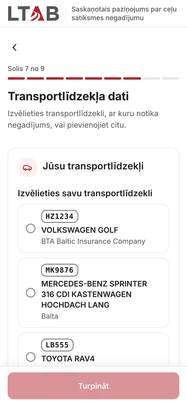 Solis 7 no 9: transportlīdzekļa izvēle no reģistra